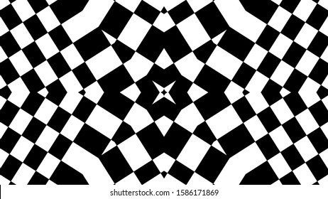 Vector - Black and white abstract chess background.Geometric with striped lines.