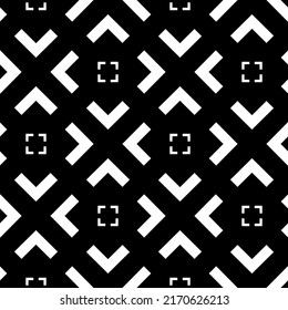 Vector. Patrón abstracto de raza negra y blanca sin fisuras. Fondo de los corchetes angulares. Mosaico. Diseño de papel de embalaje, impresión textil, diseño web, portada, publicidad y productos tipográficos.