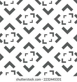 Vector. Black and white abstract ethnic seamless pattern. Background of angle brackets. Mosaic. Design of packaging paper, textile printing, web design, cover, advertising and typographic products.