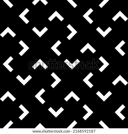 Vector. Black and white abstract ethnic seamless pattern. Background of angle brackets. Mosaic. Design of packaging paper, textile printing, web design, cover, advertising and typographic products.