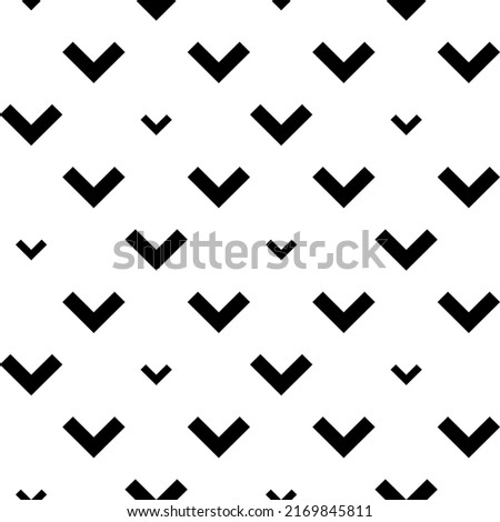 Vector. Black and white abstract ethnic seamless pattern. Background of angle brackets. Mosaic. Design of packaging paper, textile printing, web design, cover, advertising and typographic products.