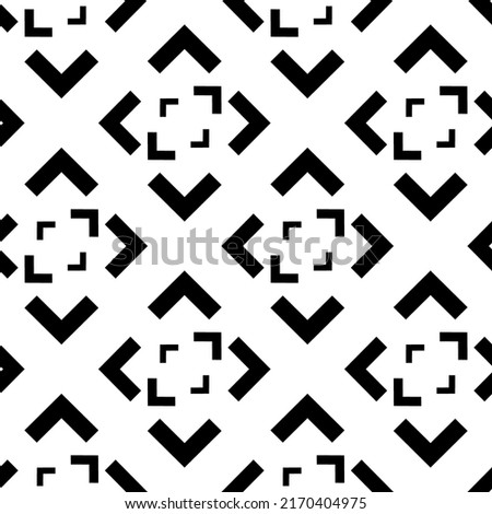 Vector. Black and white abstract ethnic seamless pattern. Background of angle brackets. Mosaic. Design of packaging paper, textile printing, web design, cover, advertising and typographic products.