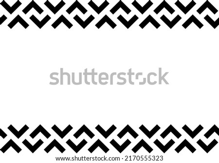 Vector. Black and white abstract ethnic background. Pattern of angle brackets. Frame with copy space for text. Background design for advertising and typographic products.