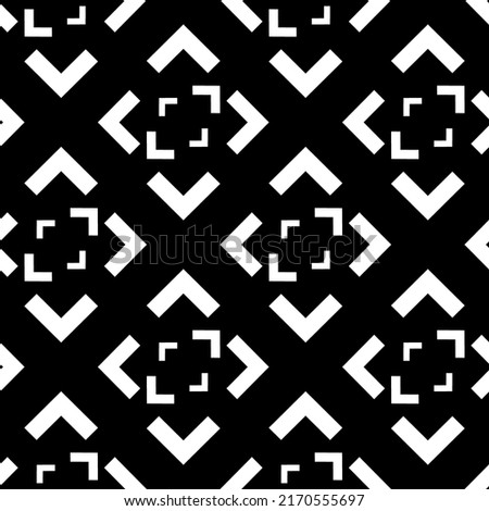 Vector. Black and white abstract ethnic seamless pattern. Background of angle brackets. Mosaic. Design of packaging paper, textile printing, web design, cover, advertising and typographic products.