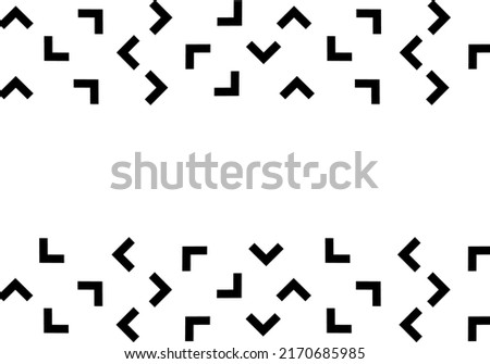 Vector. Black and white abstract ethnic background. Pattern of angle brackets. Frame with copy space for text. Background design for advertising and typographic products.
