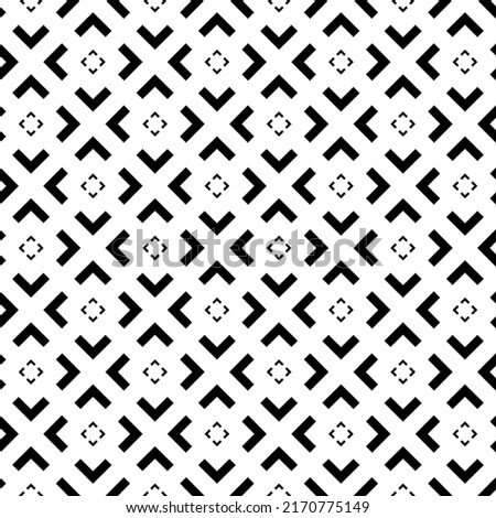 Vector. Black and white abstract ethnic seamless pattern. Background of angle brackets. Mosaic. Design of packaging paper, textile printing, web design, cover, advertising and typographic products.