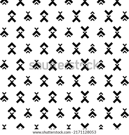 Vector. Black and white abstract ethnic seamless pattern. Background of angle brackets. Mosaic. Design of packaging paper, textile printing, web design, cover, advertising and typographic products.