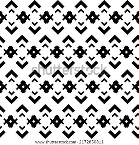 Vector. Black and white abstract ethnic seamless pattern. Background of angle brackets. Mosaic. Design of packaging paper, textile printing, web design, cover, advertising and typographic products.