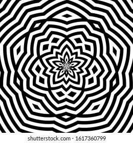 Vector - black and white abstract flower background.Bursting,Radial,radiating pattern.
