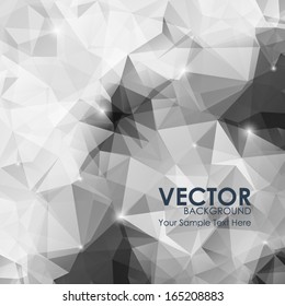 Vector black and white abstract geometric background