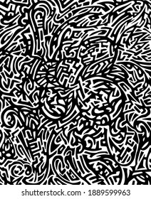 Ornamento abstracto vectorial en blanco y negro