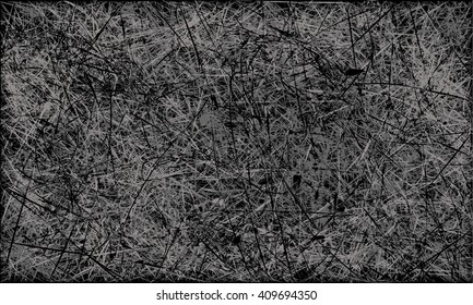 Vector black and white abstract scratched grunge background. Vector illustration