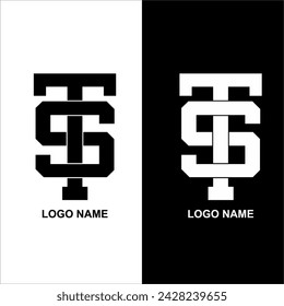 logotipo del alfabeto blanco y negro del vector