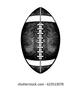 Vector Black and White American Football Ball Illustration