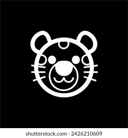 Vector Black And White Animal Head Logo Design