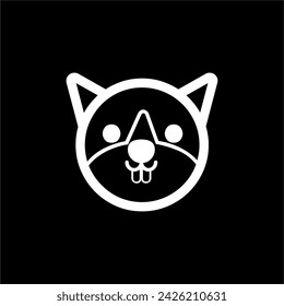 Vector Black And White Animal Head Logo Design