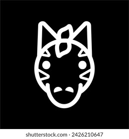 Vector Black And White Animal Head Logo Design