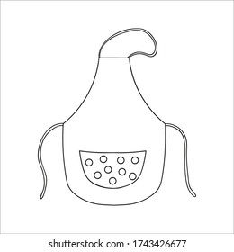 Espectro de delantal blanco y negro vectorial. Icono de la ropa de protección de la cocina aislado en fondo blanco. Equipo de cocina tipo caricatura. ilustración vectorial