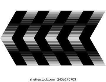 
Flecha en blanco y negro de Vector de líneas finas sobre fondo blanco. Patrón moderno de rayas deportivas. Velocidad. Puntero. Fondo de Vector de moda de la carrera.