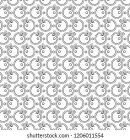 vector black and white background with apples