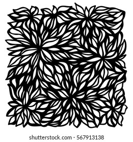 vector black and white background blooming chrysanthemum flowers