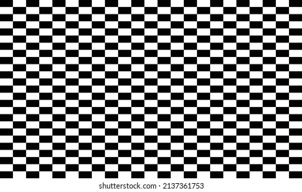 Vector black and white background. Horizontally placed rectangles. Rectangular chessboard. Seamless background.