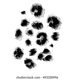 vector black and white background of leopard skin pattern