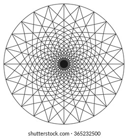 Vector black and white background with mandala ornament.