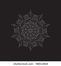 
Vector black and white background with mandala