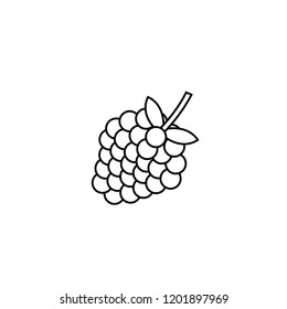 Vector black and white blue berry logo design template line art. Concept design element and icon in linear style. blueberry isolated cartoon illustration.