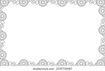 Vector Black and White Boarder designs for Frame and page decoration