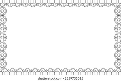 Vector Black and White Boarder designs for Frame and page decoration