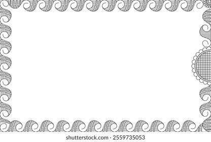 Vector Black and White Boarder designs for Frame and page decoration