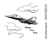 Vector Black and White Bomber Illustration