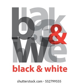 Vector black and white. Broken text