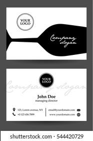 Vector Black And White Business Card With Glass