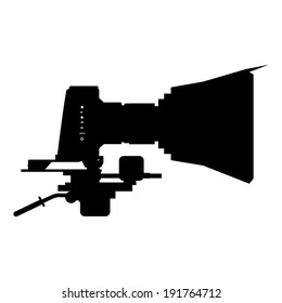Vector Black And White Camera Film Icon Isolated