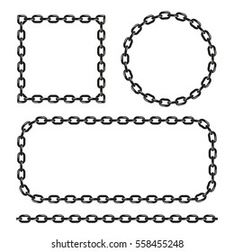 Vector black and white chain frames set