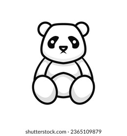 Vektor-Panda-Logo für schwarz-weißes Zeichen