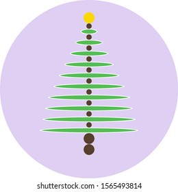 Vector black and white Christmas tree