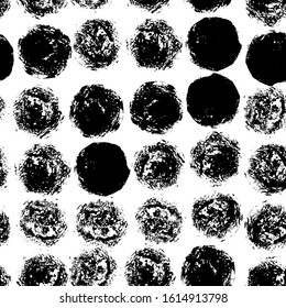 Vector black and white circle print. Abstract illustration.