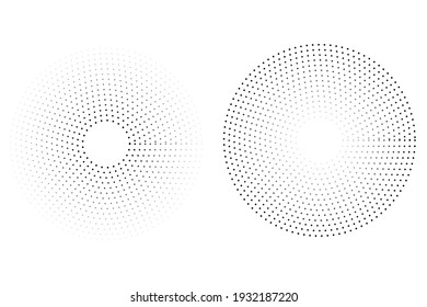 Vector Black and White Circular Halftone, isolated on white
