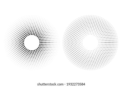 Vector Black and White Circular Halftone, isolated on white
