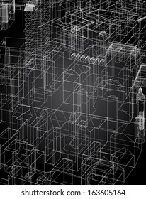 Vector black white city plan.