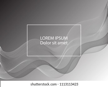 Vector black and white colors pattern, geometric graphic design, abstract background with curve lines. Banner, poster, cover layout backdrop, abstract wavy curves pattern template.