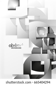 Vector black and white colors square template background design