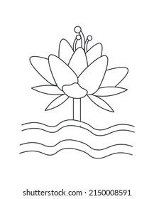 vector black white contour simple illustration of lily flowers