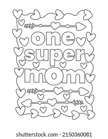 vector black white contour simple illustration of lily Happy mother's day