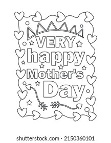contorno vectorial blanco negro simple ilustración de lily Feliz día de la madre