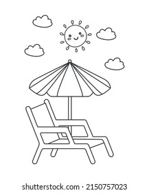
Vektorschwarz-weiße Kontur einfache Illustration von Liliensommer